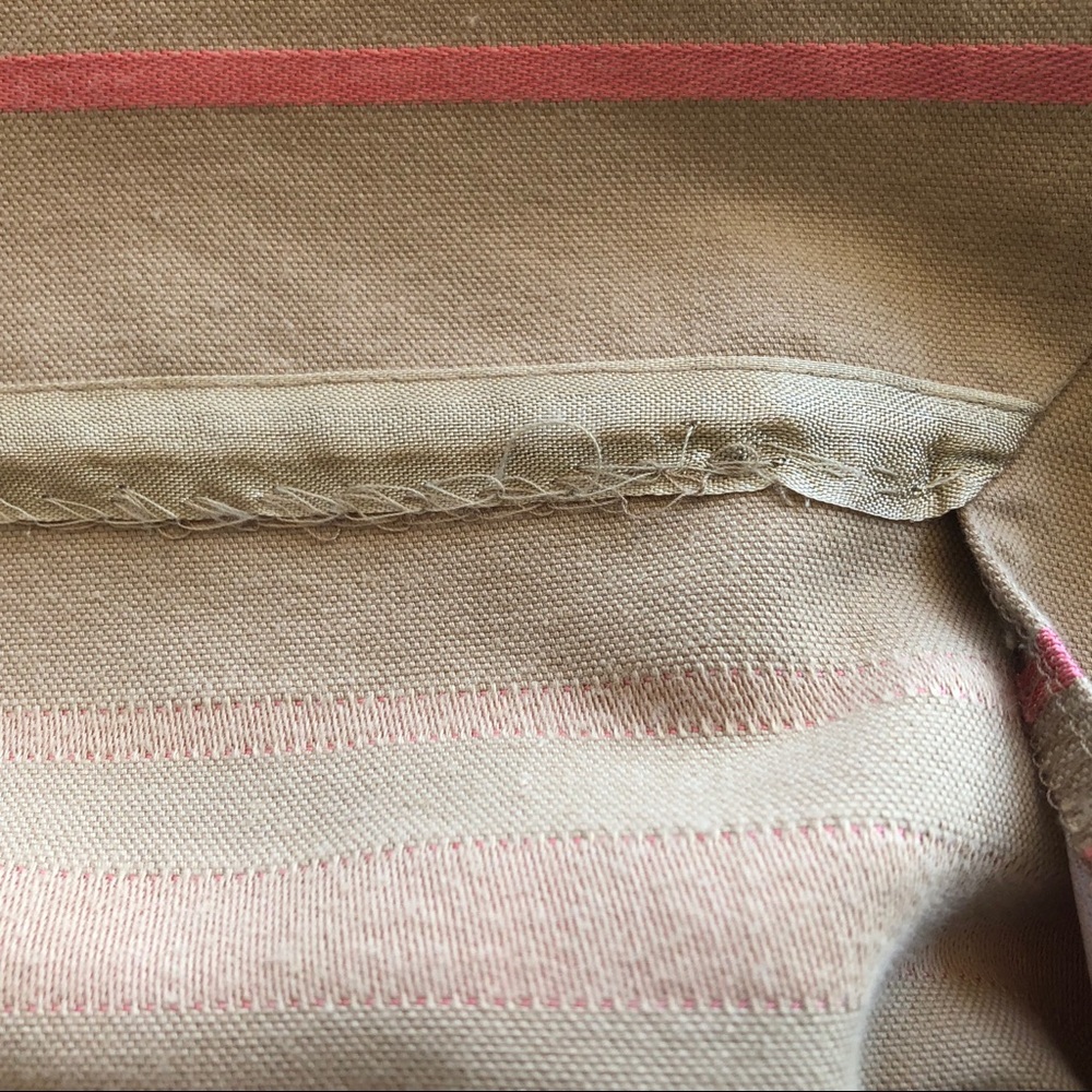 J CREW Factory Tan & Coral Striped Pencil Skirt - Picture 10 of 11